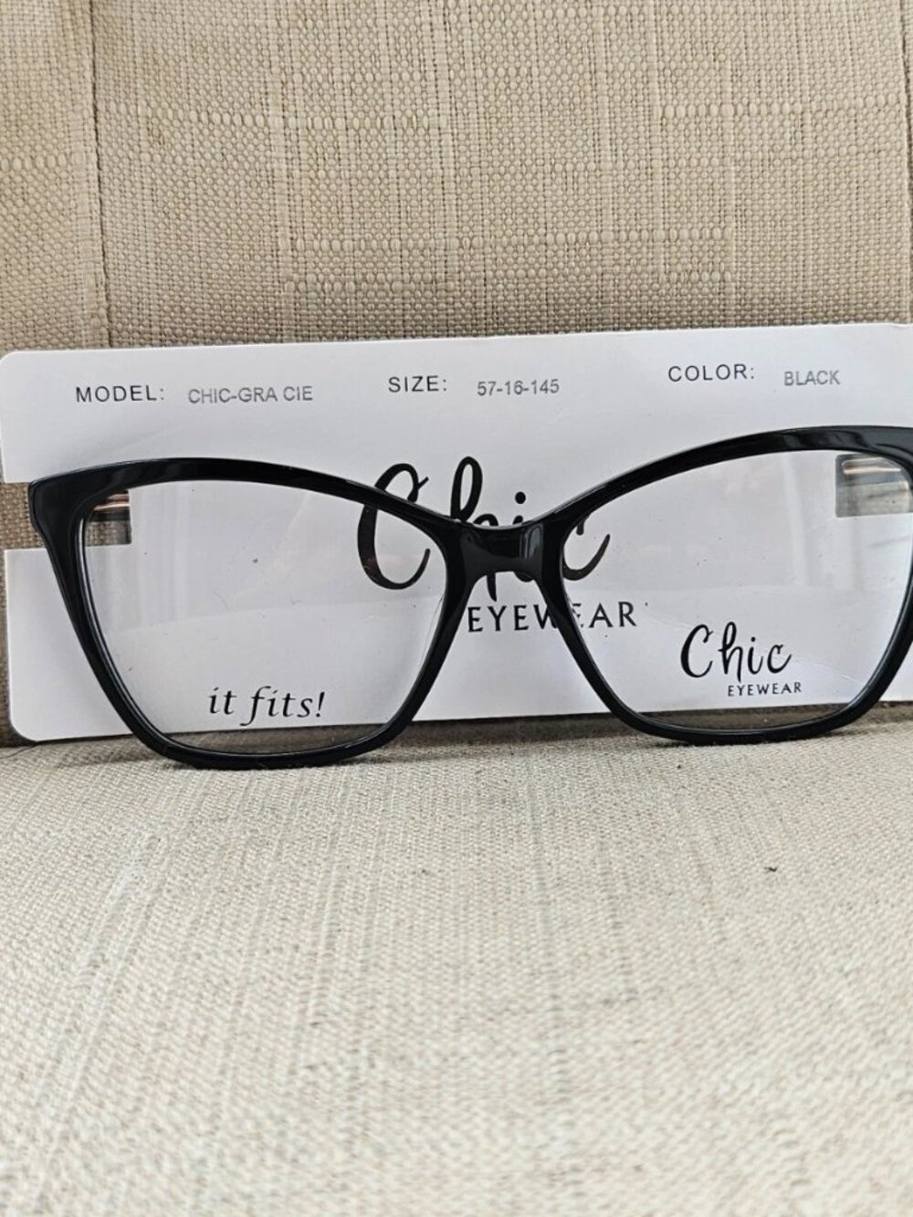 Chic Eyewear Women Eyeglasses Frame Black Glasses GRACIE Eye Wear NWT